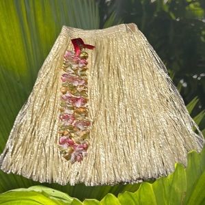 🌺 Hawaiian HULA Skirt and Lei Youth Size 21” Waist